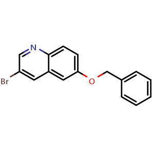 Chemical structure of 6-(benzyloxy)-3-bromoquinoline , CAS 1337882-50-4, AChemBlock O31270