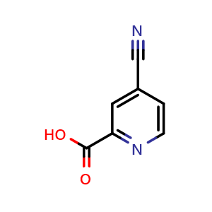 Chemical structure of 4-cyanopyridine-2-carboxylic acid , CAS 640296-19-1, AChemBlock O31274