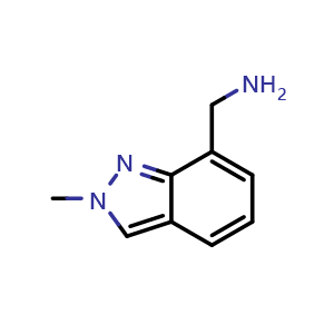 Chemical structure of (2-methyl-2H-indazol-7-yl)methanamine , CAS 1144044-67-6, AChemBlock O31276