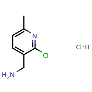 Chemical structure of (2-chloro-6-methylpyridin-3-yl)methanamine hydrochloride , CAS 1428532-87-9, AChemBlock O31295
