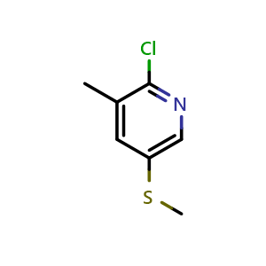 Chemical structure of 2-chloro-3-methyl-5-(methylthio)pyridine , CAS 1820706-01-1, AChemBlock O31318