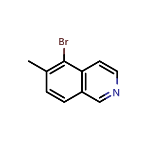 Chemical structure of 5-bromo-6-methylisoquinoline , CAS 1146298-61-4, AChemBlock O31319