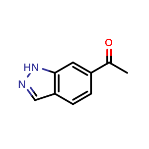 Chemical structure of 1-(1H-indazol-6-yl)ethanone , CAS 189559-85-1, AChemBlock O31320