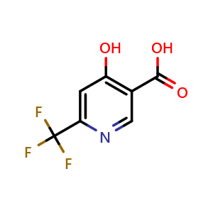 Chemical structure of 6-(trifluoromethyl)-4-hydroxypyridine-3-carboxylic acid , CAS 1060810-79-8, AChemBlock O31325