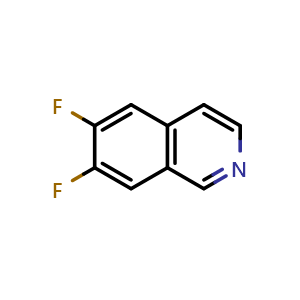 Chemical structure of 6,7-difluoroisoquinoline , CAS 1202006-80-1, AChemBlock O31334