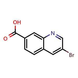 Chemical structure of 3-bromoquinoline-7-carboxylic acid , CAS 1344046-13-4, AChemBlock O31371