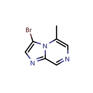 Chemical structure of 3-bromo-5-methylimidazo[1,2-a]pyrazine , CAS 1276056-68-8, AChemBlock O31380