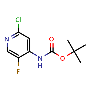 Chemical structure of tert-butyl 2-chloro-5-fluoropyridin-4-ylcarbamate , CAS 1354223-67-8, AChemBlock O31381