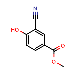 Chemical structure of methyl 3-cyano-4-hydroxybenzoate , CAS 156001-68-2, AChemBlock O31389