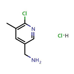 Chemical structure of (6-chloro-5-methylpyridin-3-yl)methanamine hydrochloride , CAS 1257535-53-7, AChemBlock O31410
