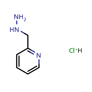 Chemical structure of 2-((pyridin-2-yl)methyl)hydrazine hydrochloride , CAS 237064-55-0, AChemBlock O31423
