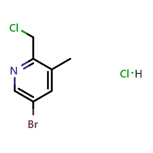 Chemical structure of 5-bromo-2-(chloromethyl)-3-methylpyridine hydrochloride , CAS 1951444-92-0, AChemBlock O31464
