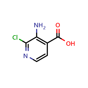 Chemical structure of 3-amino-2-chloropyridine-4-carboxylic acid , CAS 58483-94-6, AChemBlock O31474