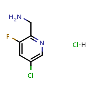 Chemical structure of (5-chloro-3-fluoropyridin-2-yl)methanamine hydrochloride , CAS 1257535-29-7, AChemBlock O31483