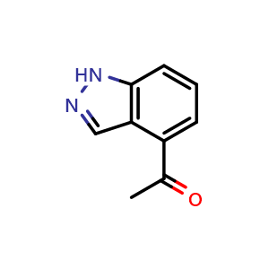 Chemical structure of 1-(1H-indazol-4-yl)ethanone , CAS 1159511-21-3, AChemBlock O31492