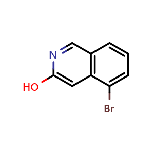 Chemical structure of 5-bromoisoquinolin-3-ol , CAS 1175271-86-9, AChemBlock O31493