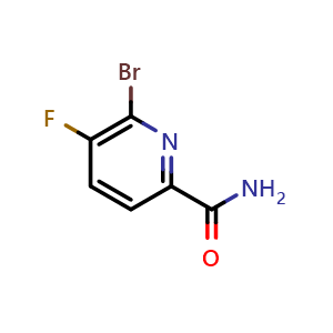 Chemical structure of 6-bromo-5-fluoropyridine-2-carboxamide , CAS 1416712-39-4, AChemBlock O31506