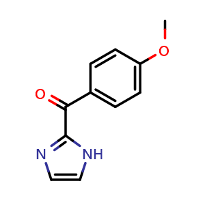 Chemical structure of (1H-imidazol-2-yl)(4-methoxyphenyl)methanone , CAS 68090-12-0, AChemBlock O31529