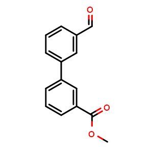 Chemical structure of methyl 3'-formylbiphenyl-3-carboxylate , CAS 386297-59-2, AChemBlock O31539