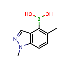 Chemical structure of 1,5-dimethyl-1H-indazol-4-yl-4-boronic acid , CAS 1262512-81-1, AChemBlock O31553