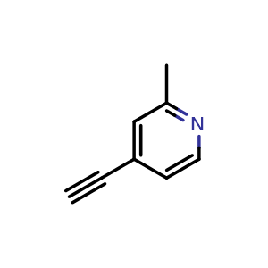 Chemical structure of 4-ethynyl-2-methylpyridine , CAS 30413-56-0, AChemBlock O31561