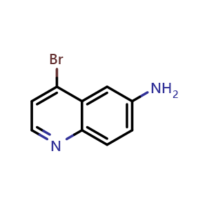 Chemical structure of 4-bromoquinolin-6-amine , CAS 1260785-25-8, AChemBlock O31563