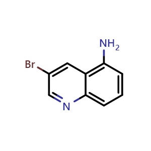 Chemical structure of 3-bromoquinolin-5-amine , CAS 116632-57-6, AChemBlock O31565