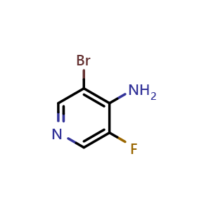 Chemical structure of 3-bromo-5-fluoropyridin-4-amine , CAS 1214326-89-2, AChemBlock O31575
