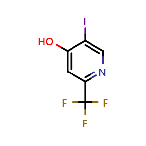 Chemical structure of 2-(trifluoromethyl)-5-iodopyridin-4-ol , CAS 1027818-89-8, AChemBlock O31585