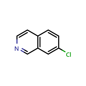 Chemical structure of 7-chloroisoquinoline , CAS 34784-06-0, AChemBlock O31592