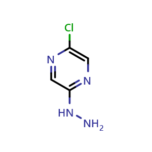 Chemical structure of 1-(5-chloropyrazin-2-yl)hydrazine , CAS 299441-13-7, AChemBlock O31600