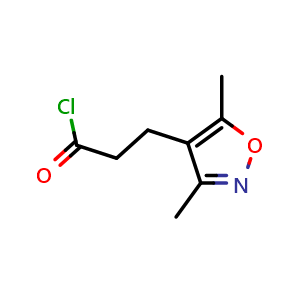 Chemical structure of 3-(3,5-dimethylisoxazol-4-yl)propanoyl chloride , CAS 358721-54-7, AChemBlock O31632