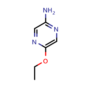 Chemical structure of 5-ethoxypyrazin-2-amine , CAS 647843-58-1, AChemBlock O31636