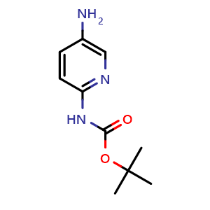 Chemical structure of tert-butyl 5-aminopyridin-2-ylcarbamate , CAS 220731-04-4, AChemBlock O31637