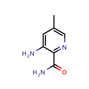Chemical structure of 3-amino-5-methylpyridine-2-carboxamide , CAS 1208081-47-3, AChemBlock O31639