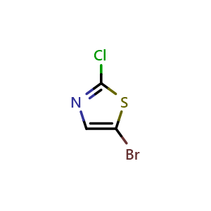Chemical structure of 5-bromo-2-chlorothiazole , CAS 3034-56-8, AChemBlock O31645