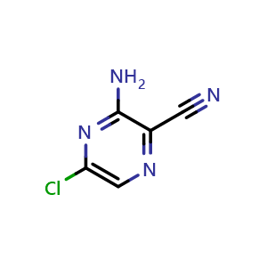 Chemical structure of 3-amino-5-chloropyrazine-2-carbonitrile , CAS 54632-11-0, AChemBlock O31647