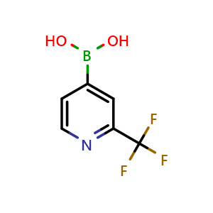 Chemical structure of 2-(trifluoromethyl)pyridin-4-yl-4-boronic acid , CAS 1093407-58-9, AChemBlock O31649