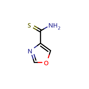 Chemical structure of oxazole-4-carbothioamide , CAS 118802-31-6, AChemBlock O31656