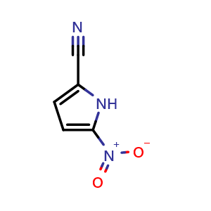 Chemical structure of 5-nitro-1H-pyrrole-2-carbonitrile , CAS 67903-53-1, AChemBlock O31658