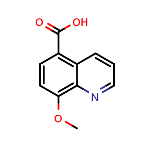 Chemical structure of 8-Methoxyquinoline-5-carboxylic acid , CAS 148887-46-1, AChemBlock O31692