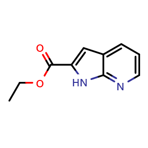 Chemical structure of ethyl 1H-pyrrolo[2,3-b]pyridine-2-carboxylate , CAS 221675-35-0, AChemBlock O31695