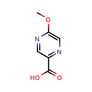 Chemical structure of 5-methoxypyrazine-2-carboxylic acid , CAS 40155-42-8, AChemBlock O31701