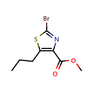 Chemical structure of methyl 2-bromo-5-propylthiazole-4-carboxylate , CAS 1120214-96-1, AChemBlock O31708