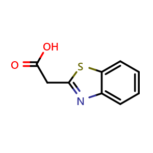 Chemical structure of 2-(benzo[d]thiazol-2-yl)acetic acid , CAS 29182-45-4, AChemBlock O31718