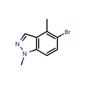 Chemical structure of 5-Bromo-1,4-dimethyl-1H-indazole , CAS 1159511-80-4, AChemBlock O31727