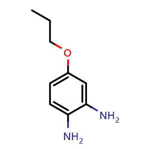 Chemical structure of 4-propoxybenzene-1,2-diamine , CAS 56190-17-1, AChemBlock O31767