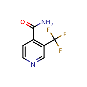 Chemical structure of 3-(trifluoromethyl)pyridine-4-carboxamide , CAS 1416713-20-6, AChemBlock O31768