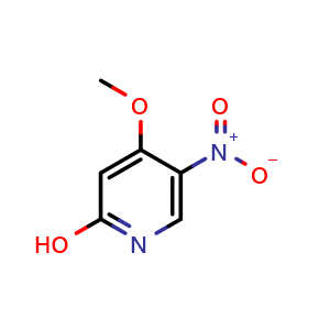 Chemical structure of 4-methoxy-5-nitropyridin-2-ol , CAS 607373-82-0, AChemBlock O31785