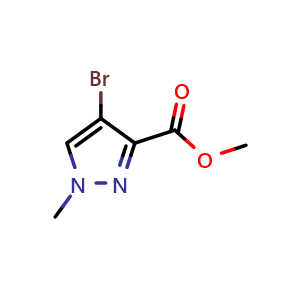 Chemical structure of methyl 4-bromo-1-methyl-1H-pyrazole-3-carboxylate , CAS 211738-66-8, AChemBlock O31800